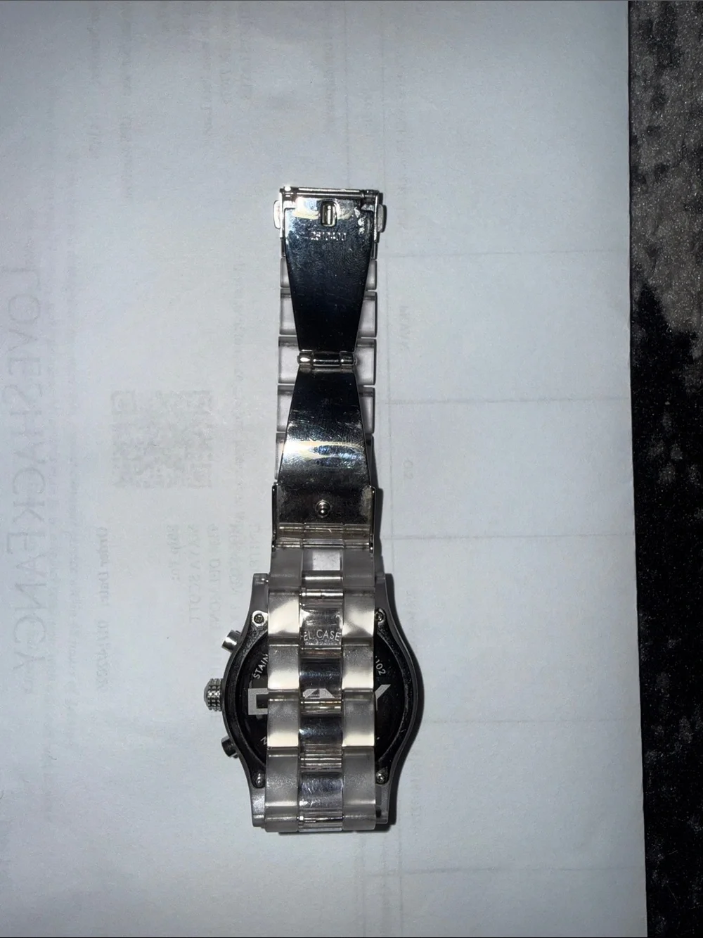 DKNY women’s Silver Stainless Steel Chronograph Watch - Silver/White